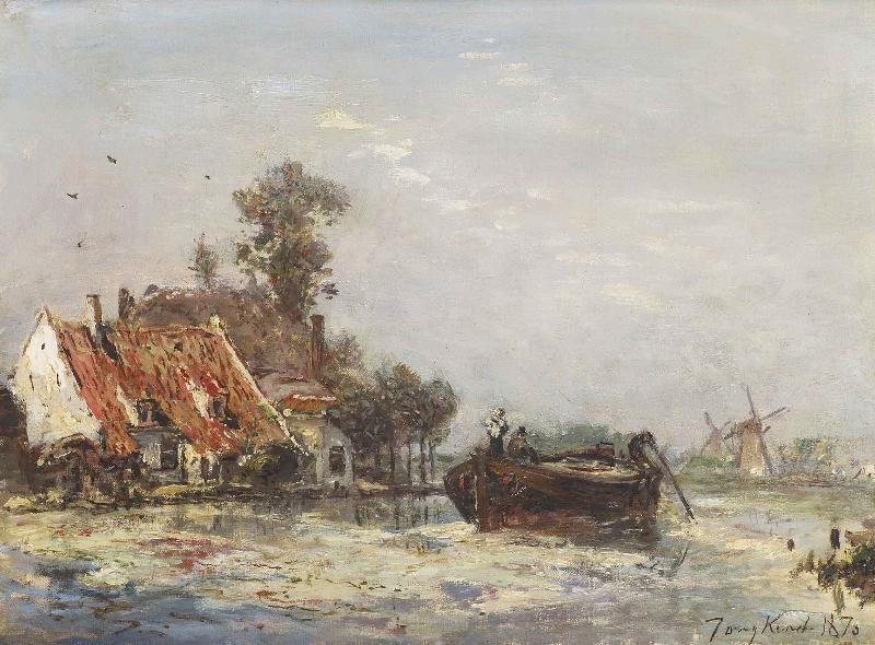 Johan Barthold Jongkind River near Rotterdam oil painting picture